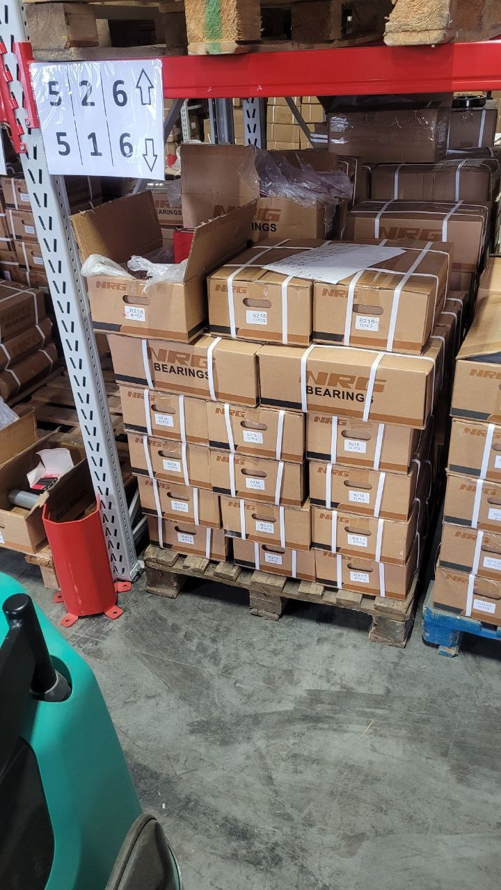NRG Motion warehouse and packaged bearings